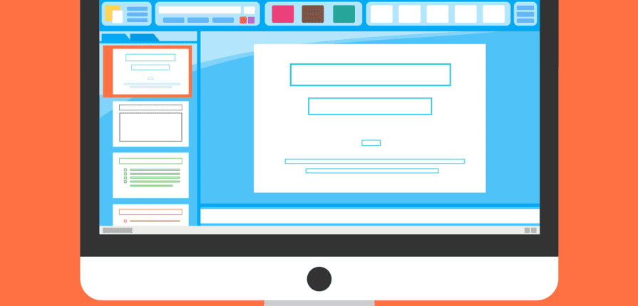 Bildschirm mit Präsentationsprogramm